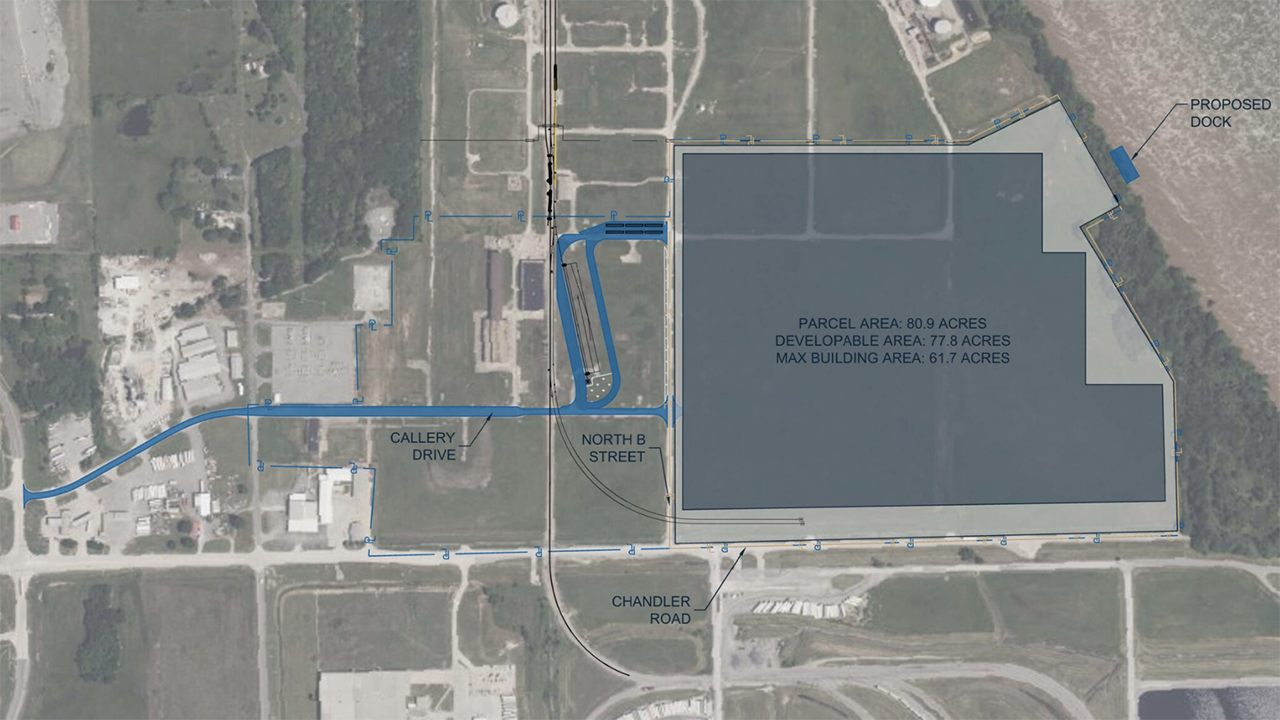 Port Muskogee South (formerly Frontier Terminal) at 4511 Callery Drive, Muskogee, Oka. (Courtesy of Port Muskogee)